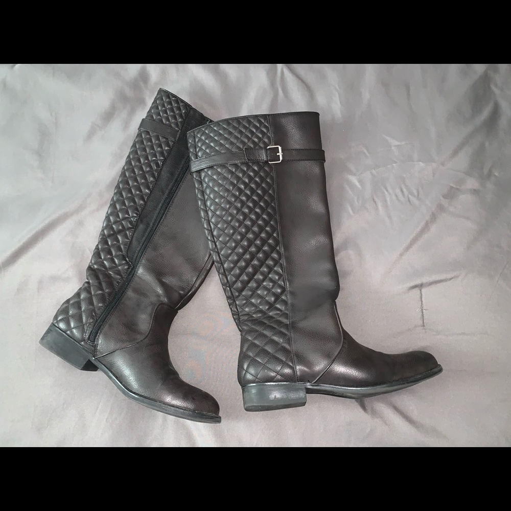 Tall dark brown boots - wide calf